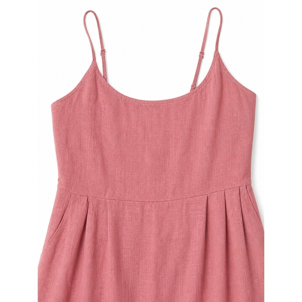 Quince 100% European Linen Scoopneck Midi Dress Mauve Mist Womens L Minimalist - Picture 3 of 9